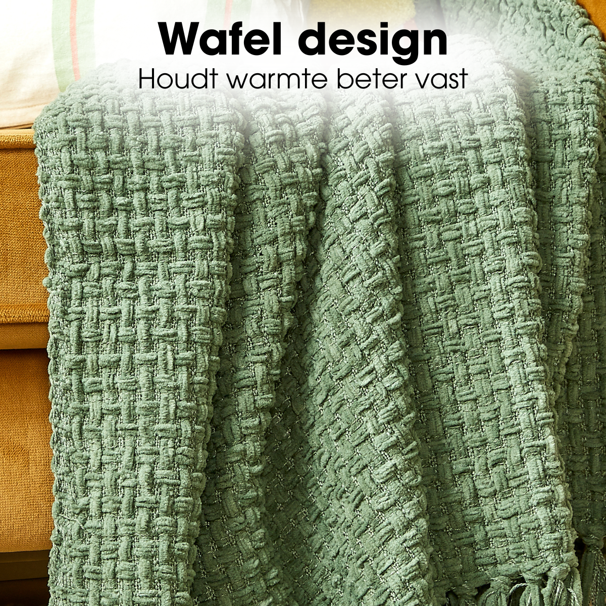 Plaid 180x130 cm donkergroen polyester