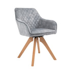 Vintage velvet armchair, grey