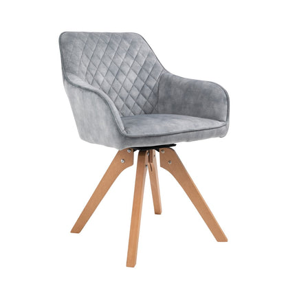 Vintage velvet armchair, grey