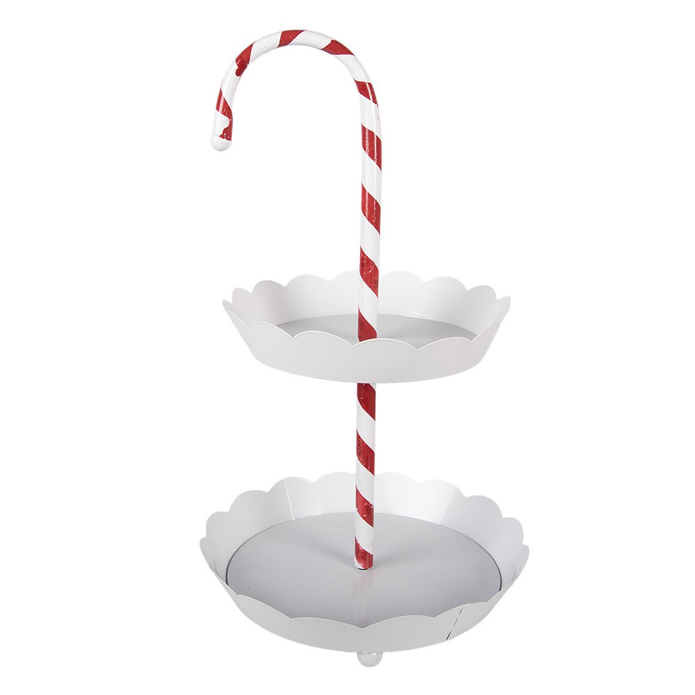 Etagère 2 laags Ø 29x47 cm Wit Metaal