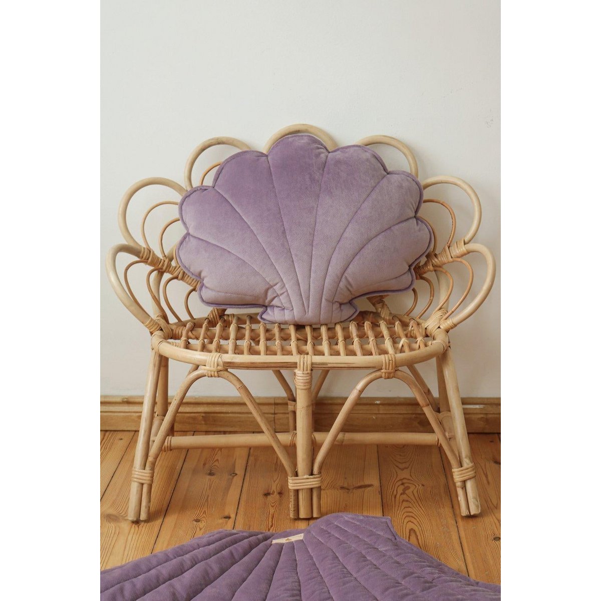 Schelpkussen fluweel paars 60x53 cm