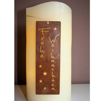 Kersthanger metaal roestkleur 13,5x4,5 cm