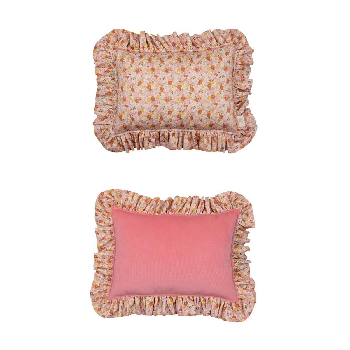 Decoratief Kussen Spring Garden Bloemenmotief Met Gele Ruche