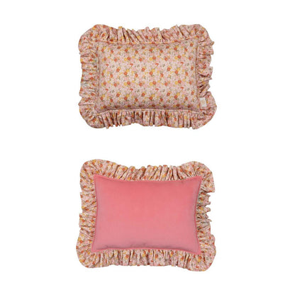 Decoratief Kussen Spring Garden Bloemenmotief Met Gele Ruche