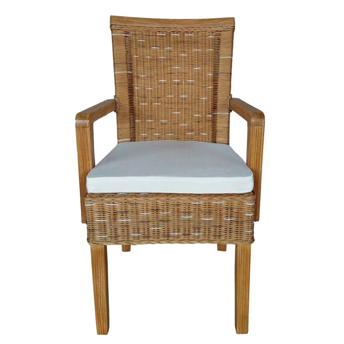 Eetkamerstoelen Met Armleuningen Rattan Capuccino 2 Stuks