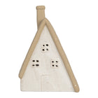 Decoration House with LED 9x7x13 cm Beige Ceramic
