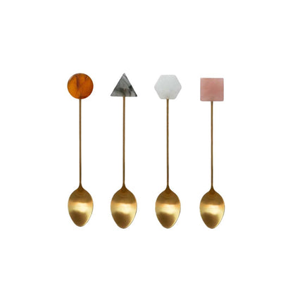 Theelepels acryl multicolor set van 4