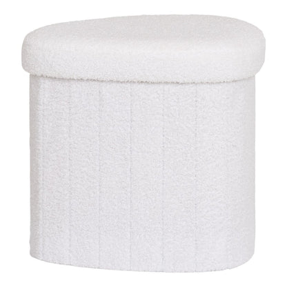 Medford Pouf - Wit, polyester/schuim/multiplex, 36,5x42.5x37,5 cm