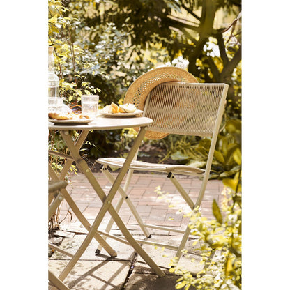 Arcas Bistroset, 2 stoelen en 1 tafel, polyester/staal, taupe