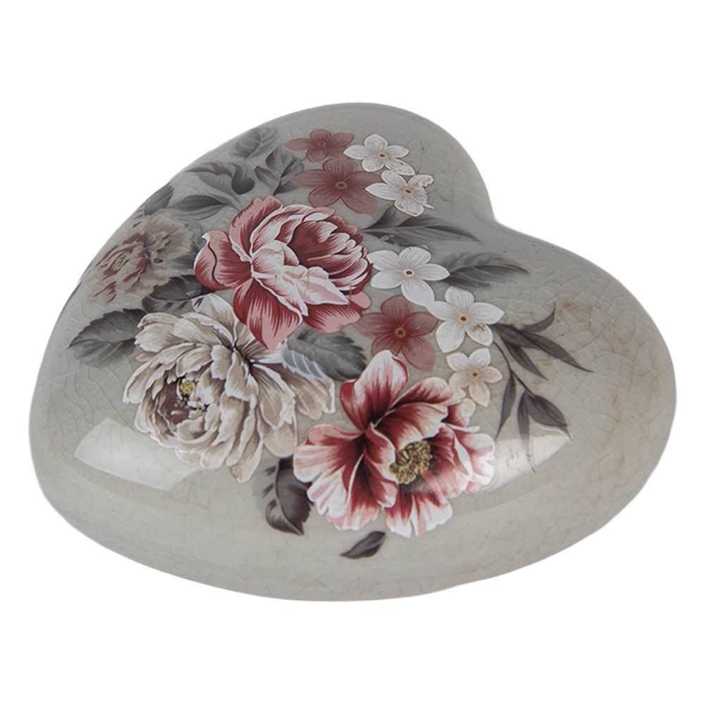 Decoratie hart 8x8x4 cm grijs