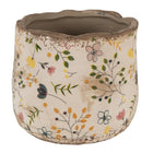 Bloempot Ø 14x12 cm beige geel keramiek