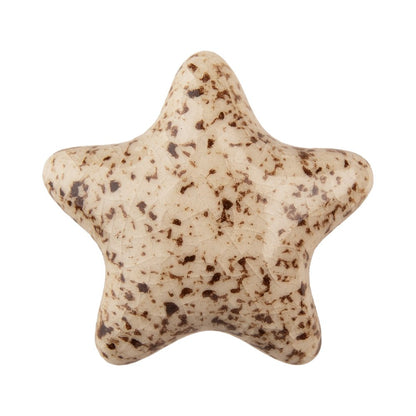 Meubelknop 4 cm ster keramiek bruin wit