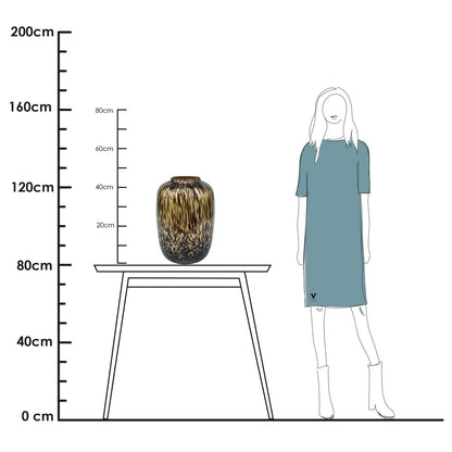 Vaas 32.5x32.5x45 cm goud cheetah