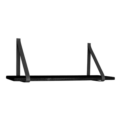 Forno Plank - Zwart, Rubberhout/Leer, 120x20x2 cm