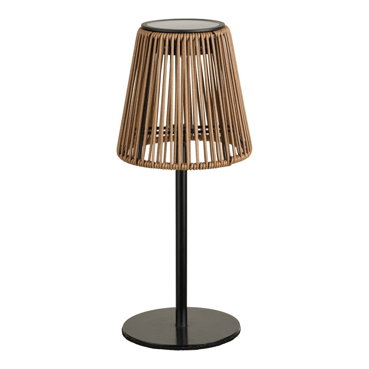 Salford Lamp, oplaadbaar met geïntegreerd zonnepaneel, bruin/zwart