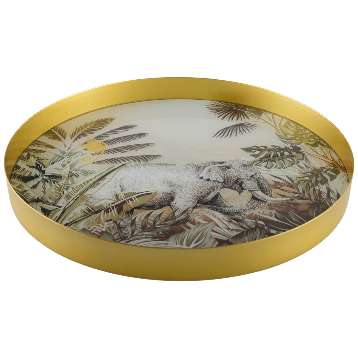 Dienblad rond Kenia olifant decoratief
