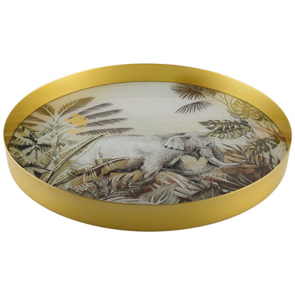 Dienblad rond Kenia olifant decoratief