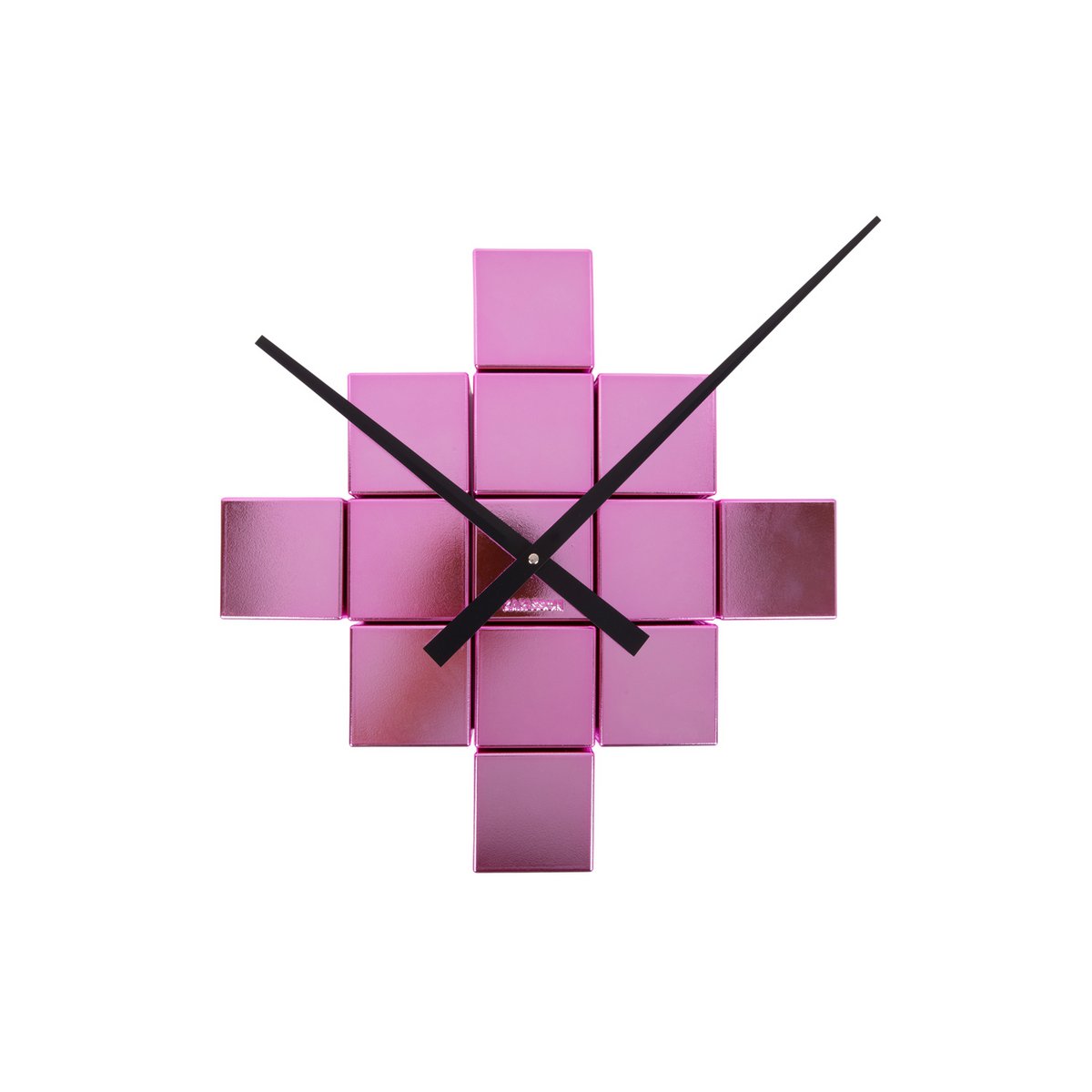 Wandklok 40 cm metallic roze plastic