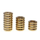 Golden ceramic candlesticks - set of 3