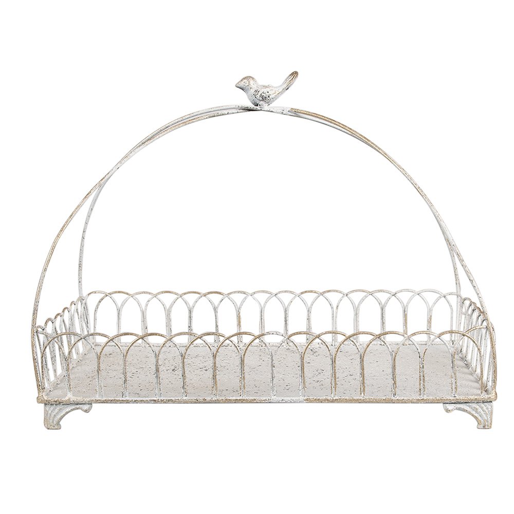 Decoratie Mand Set van 2 39x20x30/ 30x15x22 cm Wit Metaal