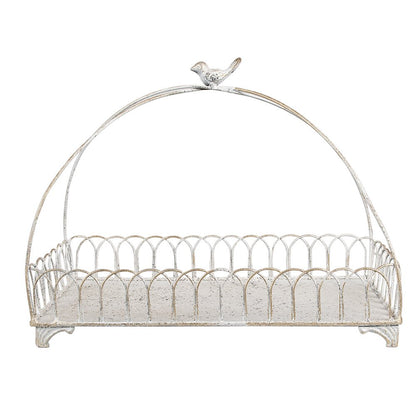 Decoratie Mand Set van 2 39x20x30/ 30x15x22 cm Wit Metaal