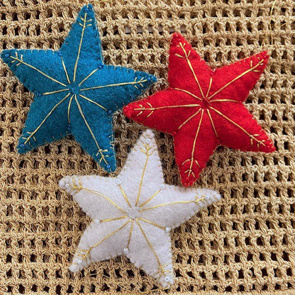 Sterhanger wolvilt 10 cm blauw goud