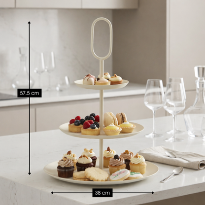 Etagère 3 niveaus Ø38x55 cm ijzer beige
