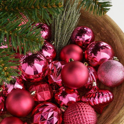 Kerstballen set  Fuchsia