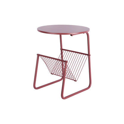 Bijzettafel 40x40x49 cm rood ijzer