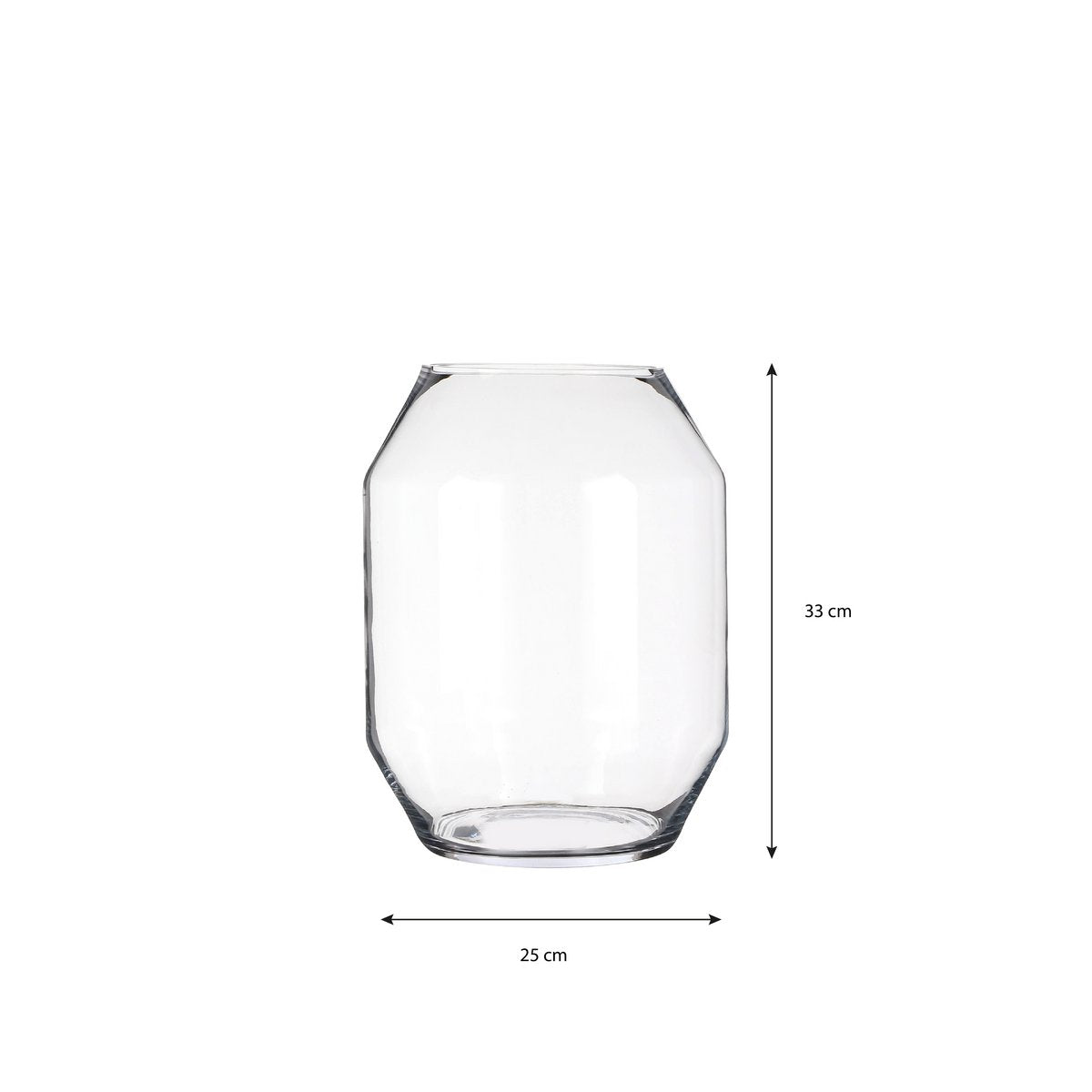 Vaas glas transparant 33x25 cm