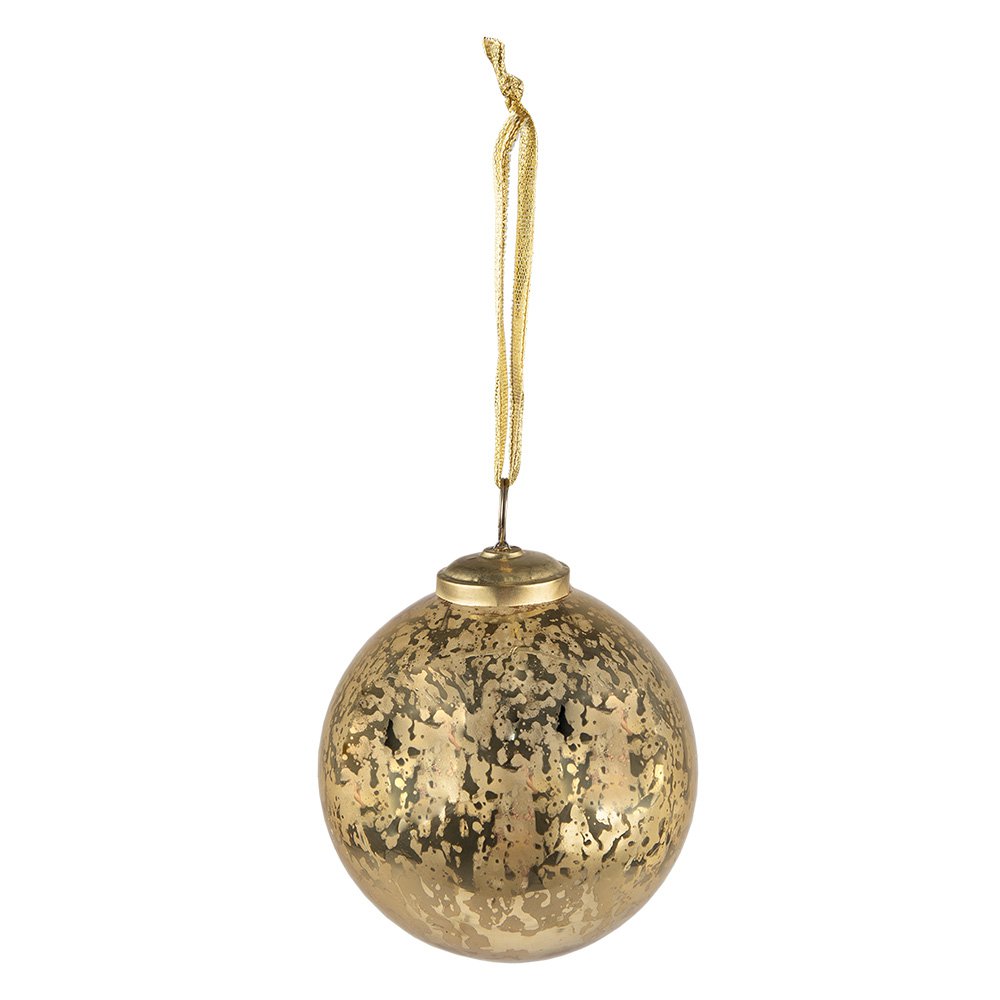 Christmas Bauble Ø 9 cm Gold-coloured Glass Christmas Decoration