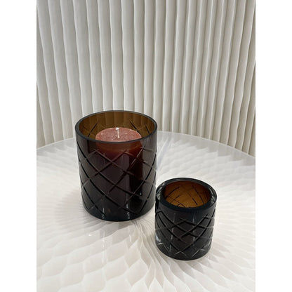 Windlicht 14 cm glas bruin