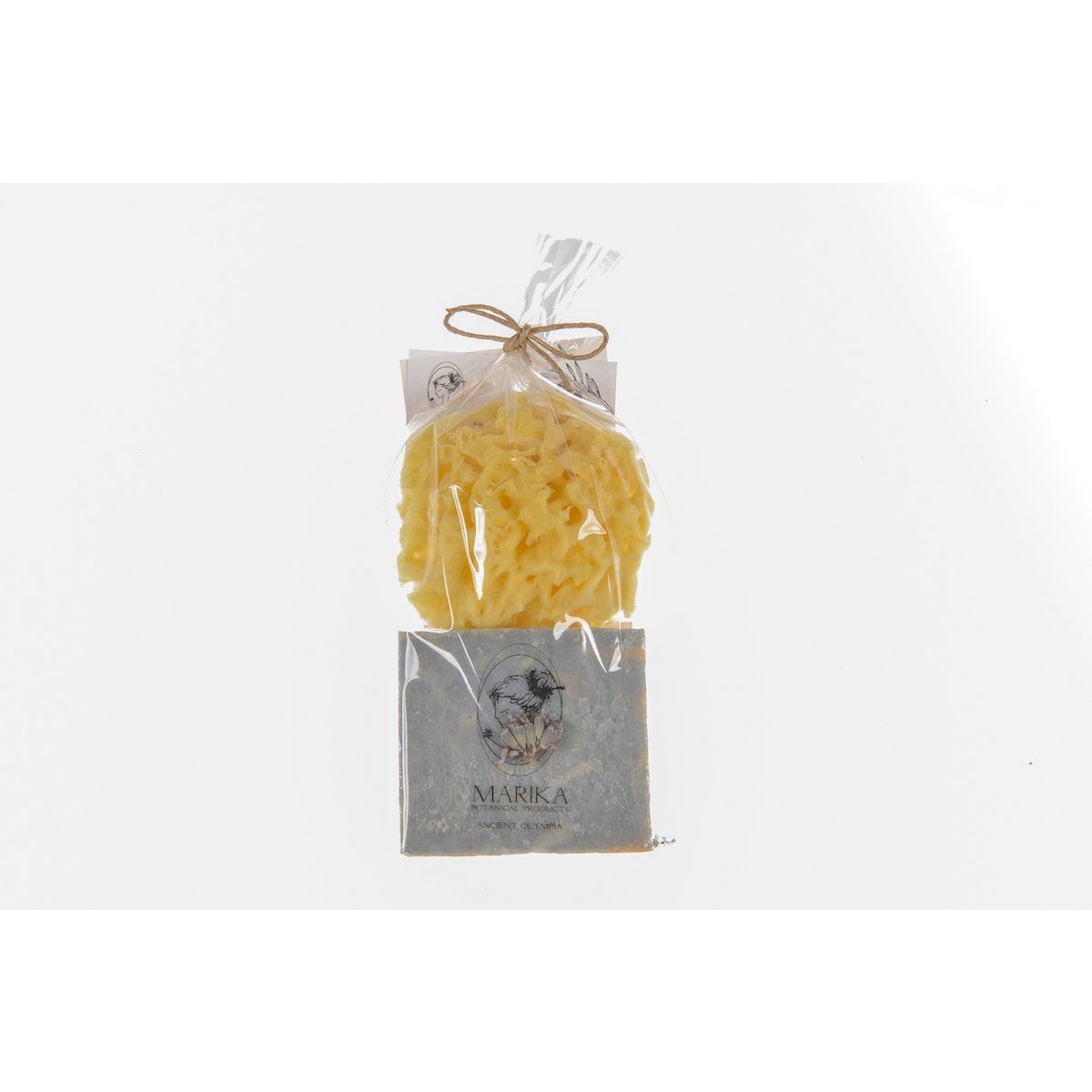 Olijfoliezeep met sponsje 6x6x3,5 cm