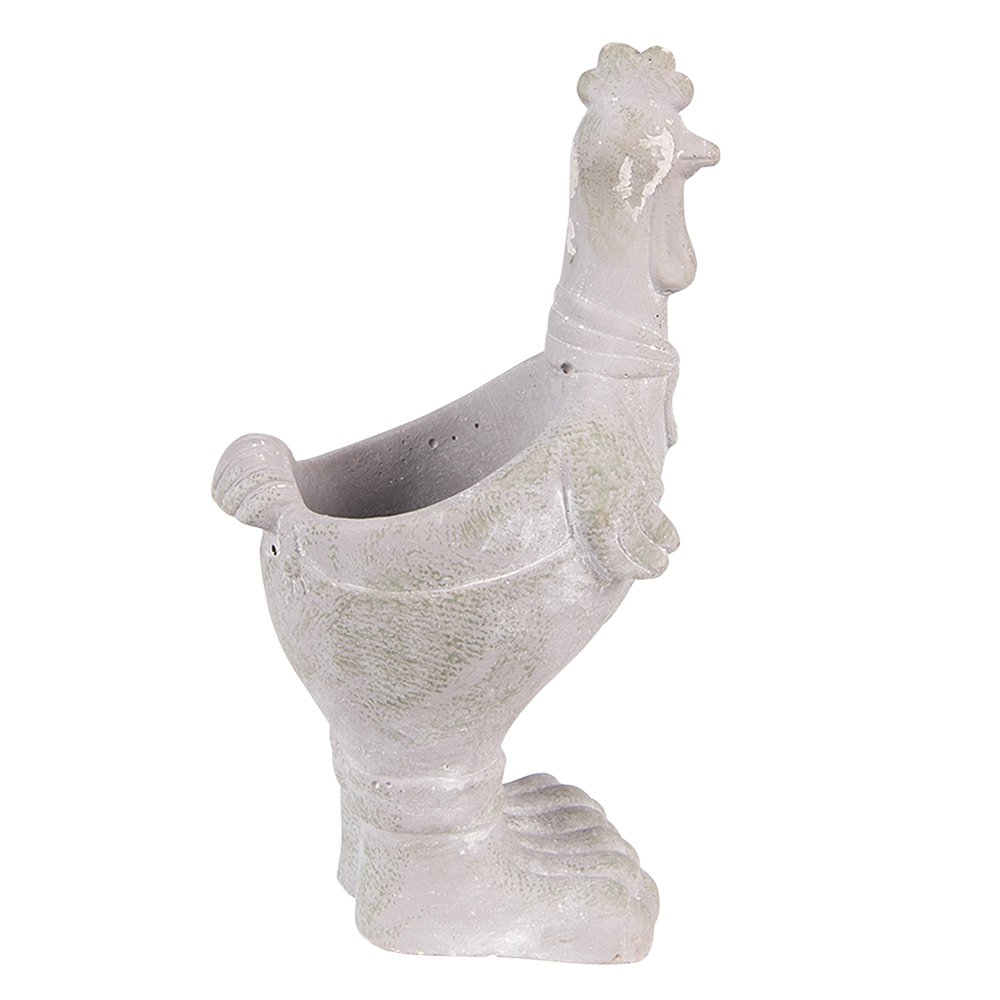 Flowerpot Rooster 11x10x26 cm Grey Stone