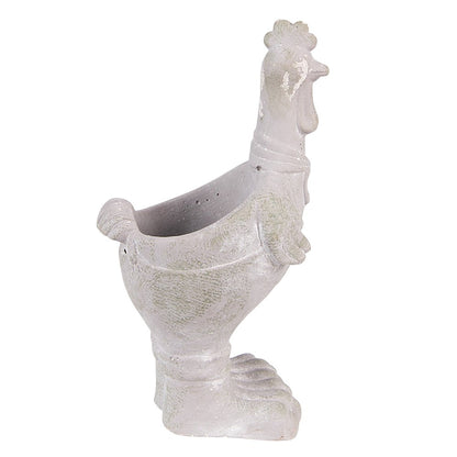 Flowerpot Rooster 11x10x26 cm Grey Stone