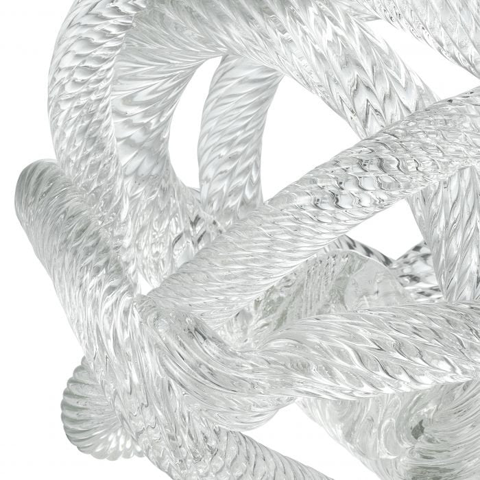 Glazen sculptuur geknoopt Ø10 cm wit
