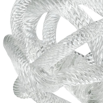 Glazen sculptuur geknoopt Ø10 cm wit