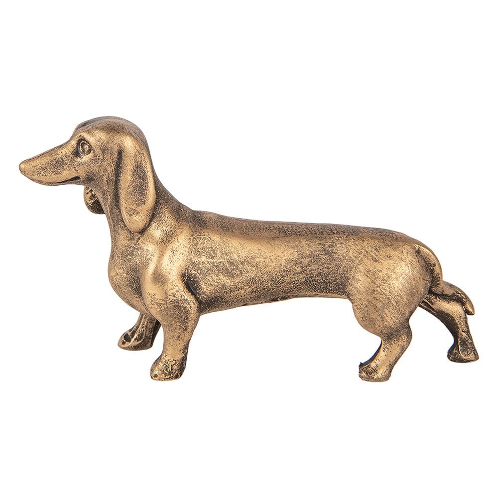 Decoratie Beeld Hond 14x4x8 cm Bruin Kunststof