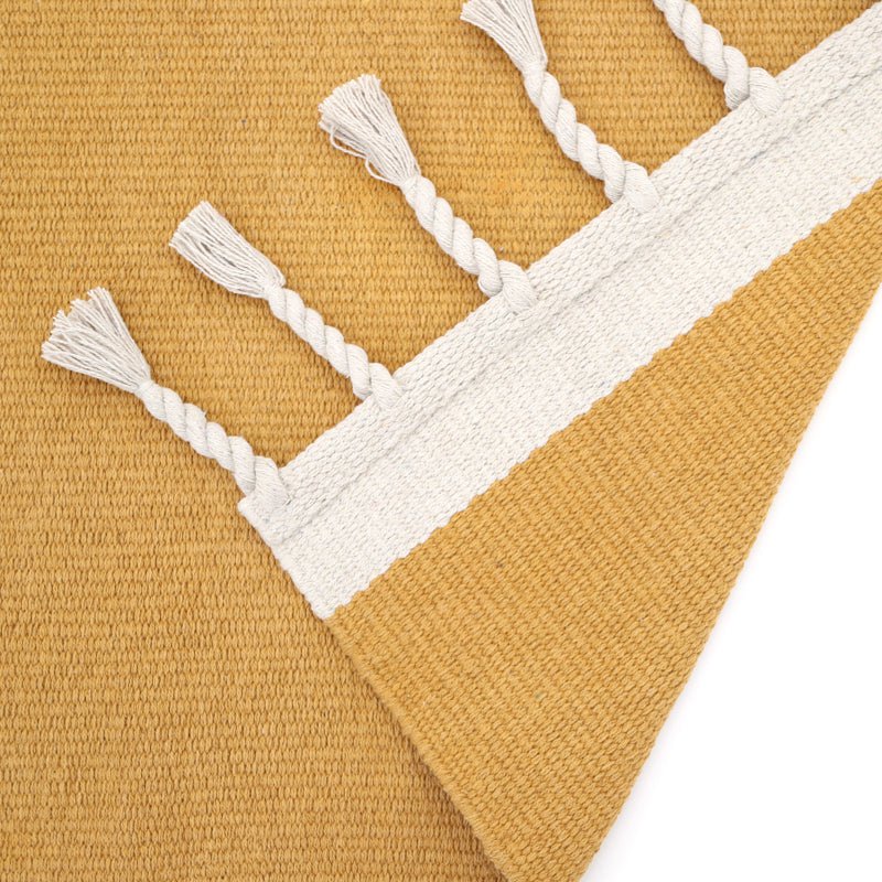 LISBOA MUSTARD contemporary cotton rug