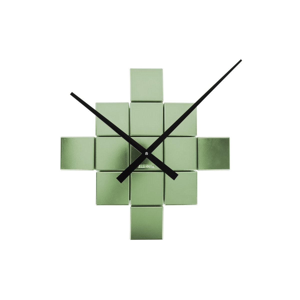 Wandklok 40 cm groen metallic plastic