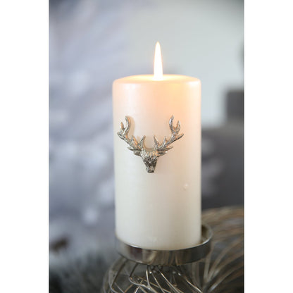 Kandelaars set van 3 eland aluminium zilver 4,5 cm