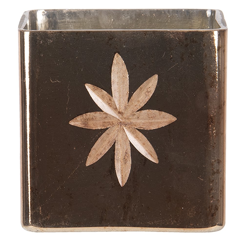 Tealight Holder 10x10x10 cm Gold-colored Glass Star Tealight Holder