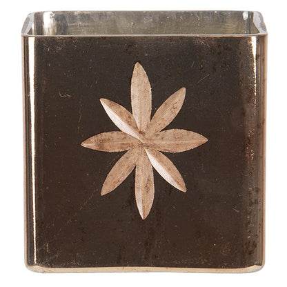 Tealight Holder 10x10x10 cm Gold-colored Glass Star Tealight Holder