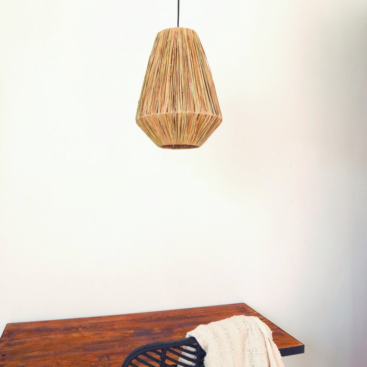 Lampenkap raffia rond 25x34 cm