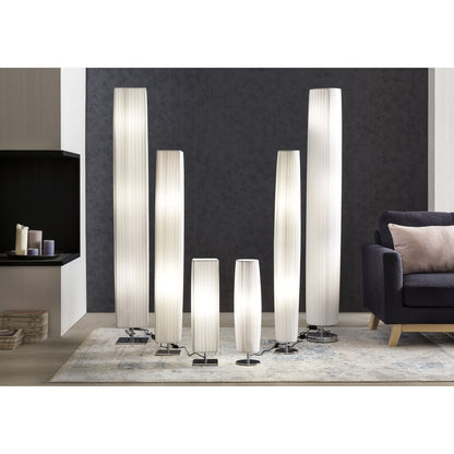 Vloerlamp 120 cm vierkant wit, chroom