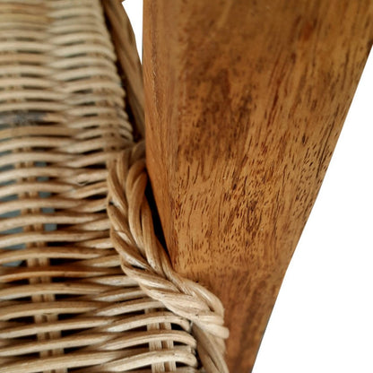 Eetkamerstoelen Set Van 2 Rotan Met Armleuningen Tabacco