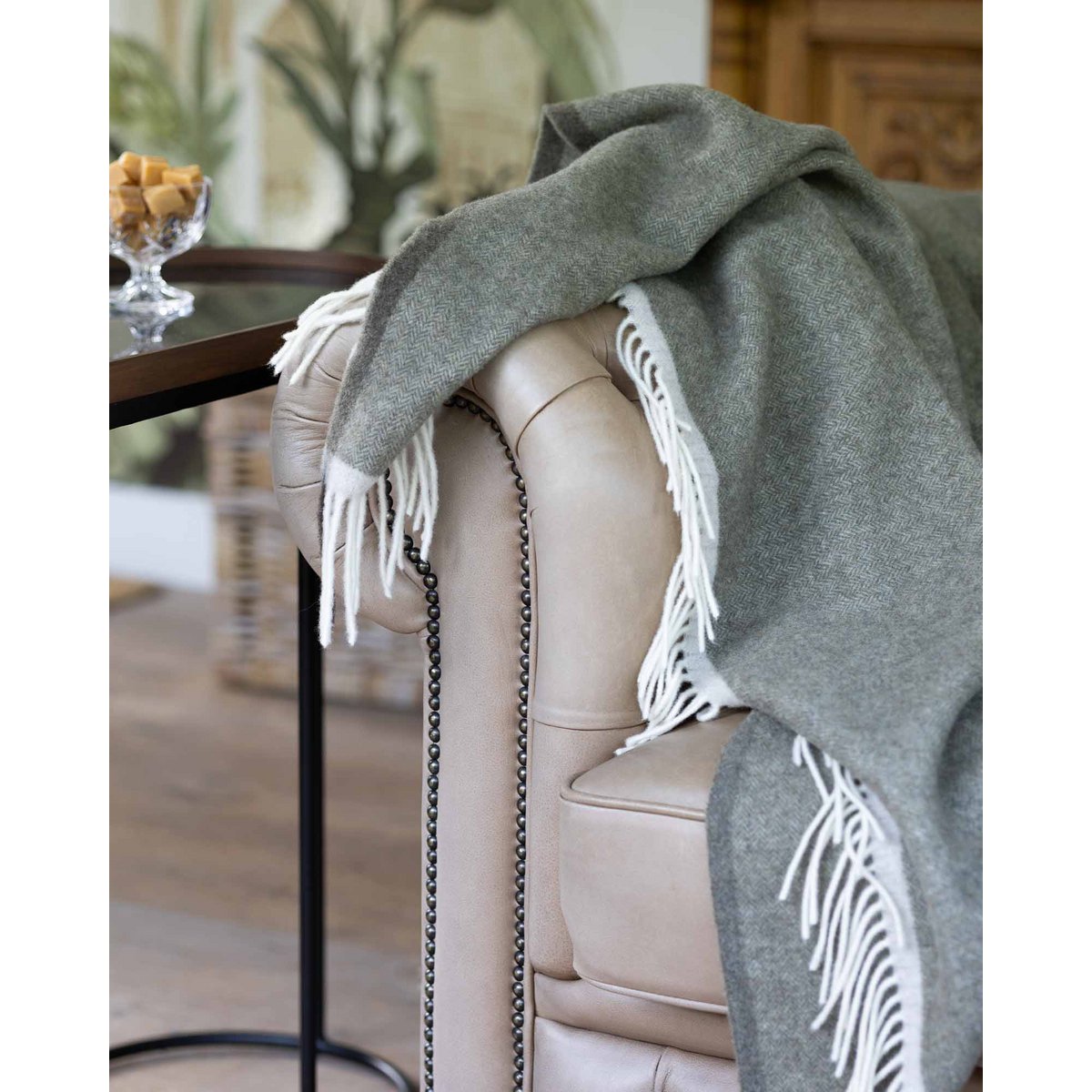 Merino Cashmere deken 140x200 cm Milano Verde
