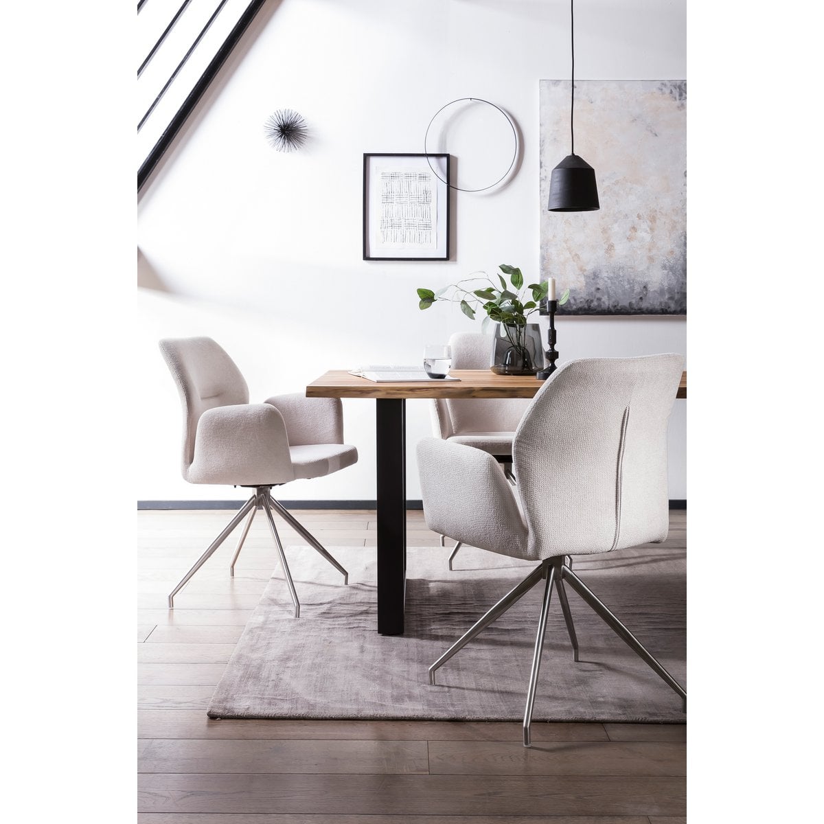 Fauteuil draaibaar lichtgrijs 60x62x89 cm