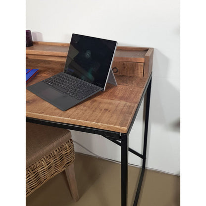 Bureau 120x77/88x55 cm mangohout zwart