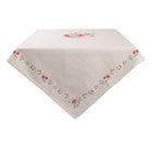 Tablecloth 100x100 cm Beige Cotton Roses Table Linen